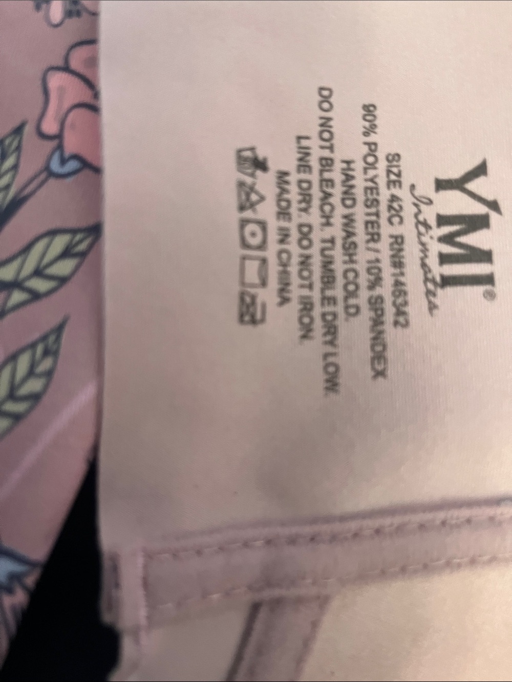 YMI Pink Floral bra size 42c